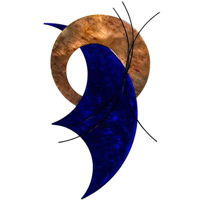 Handmade Modern Abstract Wall Decor on Metal, Candy Blue