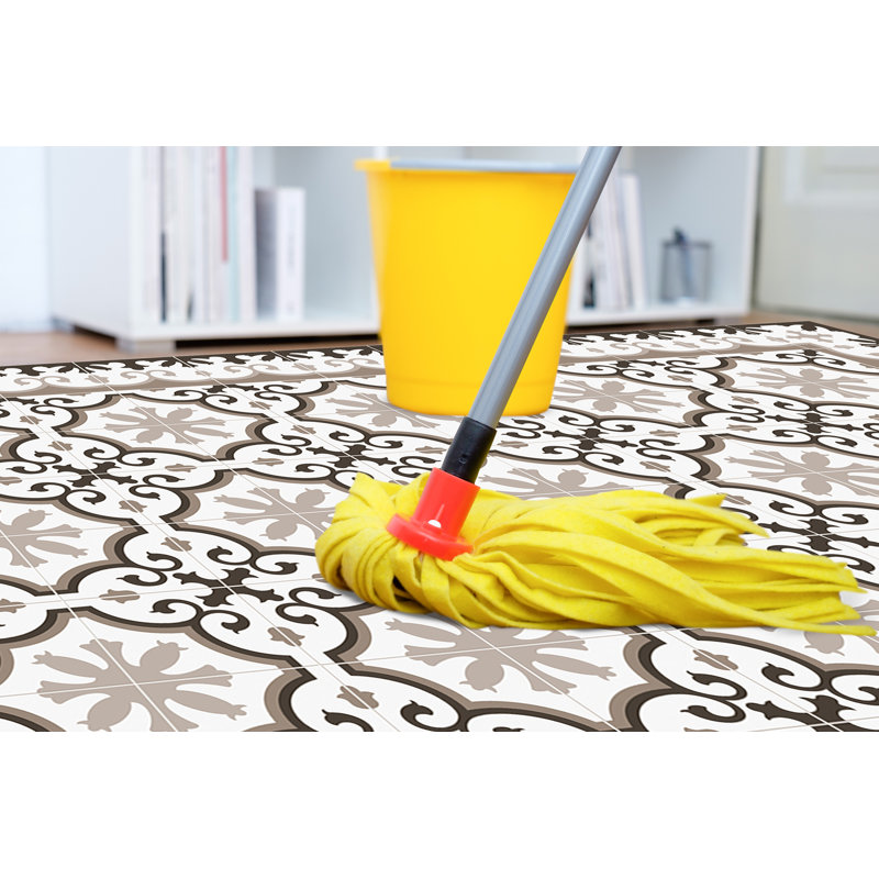 Eliezar Vinyl Machine Printed Area Rug, Rectangle 2'7.5" x 4'11.1"