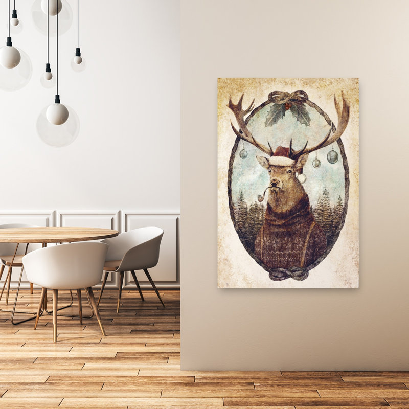 Reproduction d'art mural «Th pensing Wild Christmas», 48" H x 32" W
