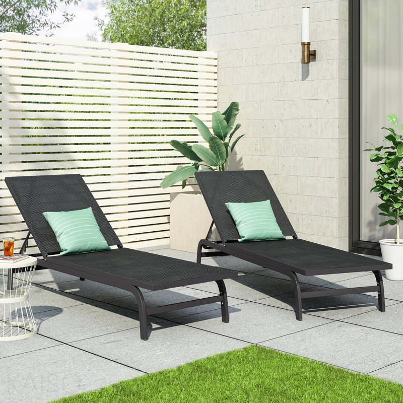 2-Piece Chaise Lounge, Dark Gray