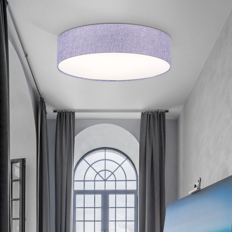 Parvin Flush Mount, 13cm H x 51 cm W x 13cm D, Purple