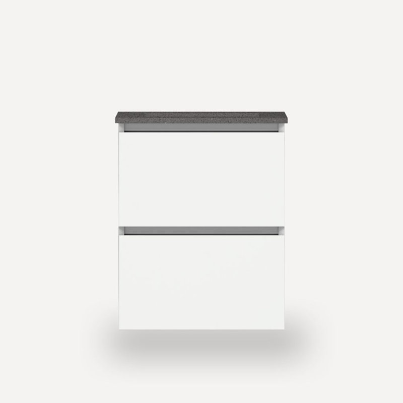 Curated Cartesian 31" Double Bathroom Vanity Set, Stone Gray, White, 25" Width