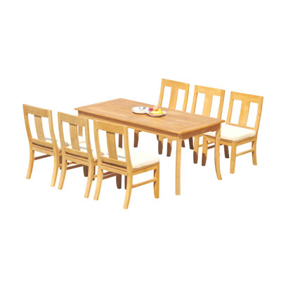 Ensemble repas 7 pièces teck Kevon