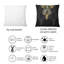 Rectangle, feuilles tropicales noires et dorées IV - Coussin décoratif imprimé moderne