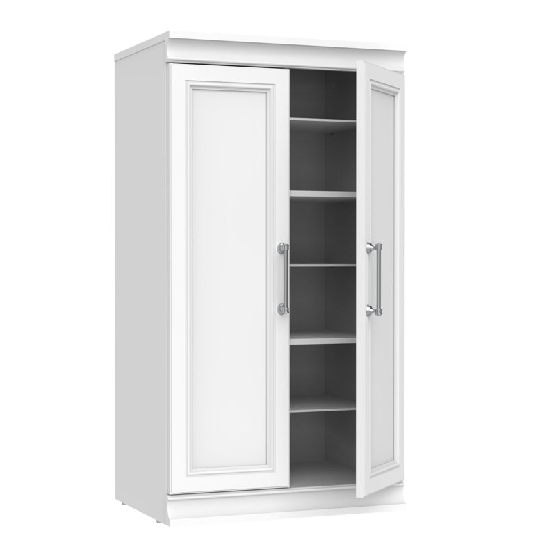 Modular Storage 21.38" W 12 Shelf Cubby Storage with Doors, White
