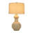 Chinyere Stoneware and Ceramic Table Lamp with Metal Accents and Fabric Shade-2030524441