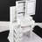 White Left Bedside Cabinet Vanity Table, Touch-Operated Led Mirror With 3 Colors & Adjustable Brightness, Cushioned Stool, For Small Rooms, , American Style Area Table In White, Material-1247473468
