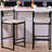 Sansoucy Of 2 Bar Stools Paper Rope Weave Dining Chairs And Metal Frame-342332493