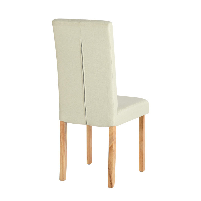 Devarus 47cm H Tufted Linen Upholstered Parsons Chair in Beige