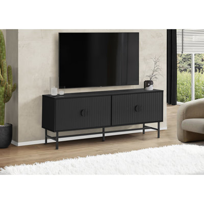 Tv Stand 60 Inch Console Media Entertainment Center Storage Cabinet Living Room Bedroom Laminate Metal Contemporary Modern