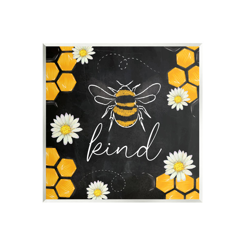 «Bee Kind Honeycomb» par ND Art - impression, H 12 po x l 12 po x P 0,5 po, Bois