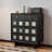 Retro Black Solid Wood Accent Cabinet