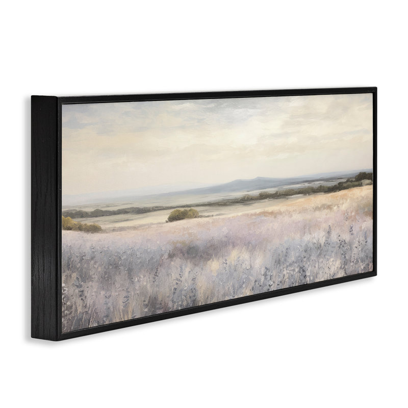 Art de giclée champêtre champêtre, design par Raymond Powers, H 10 po x l 24 po, Giclée encadrée noir minuit