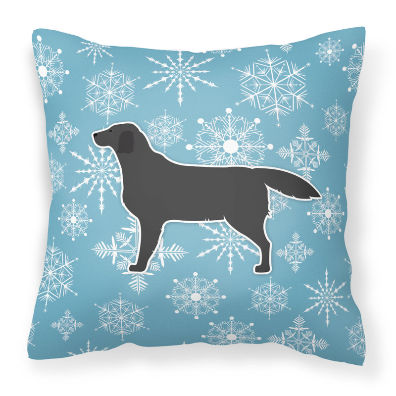 Coussin intérieur/extérieur en flocons d’hiver, H 18 po x l 18 po x P 3 po