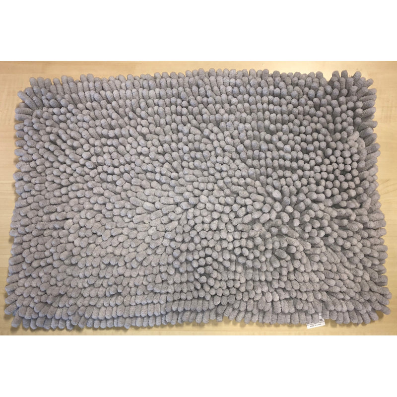 Berat Polyester Blend Non-Slip Bath Rug, Grey