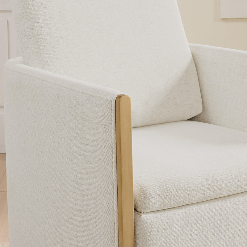 Chaise roulante rembourrée avec rangement sous le siège, Blanc, crème