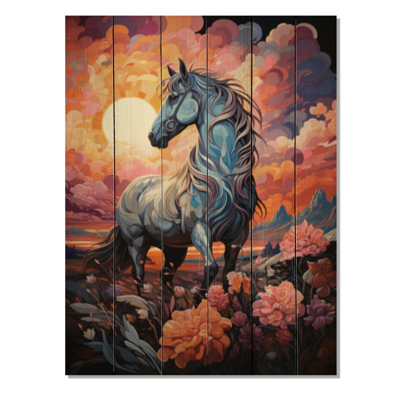 Carousel Carousel Dreams on Wood Print, H 20 po x l 10 po x P 0,78 po