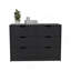 Commode de commode, quatre tiroirs, finition wengé noir