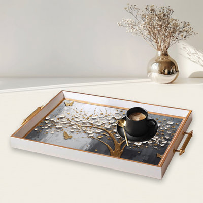 Élégant plateau en verre de 19,7 po x 11,4 po x 1,4 po | Fabrication 100% verre durable | Facile à nettoyer avec un chiffon humide | Idéal pour le service, la présentation décorative et l'organisation | Ajout élégant à la décoration intérieure