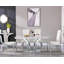 White Velvet Dining Chairs With Mirrored Silver Legs Set Of 4