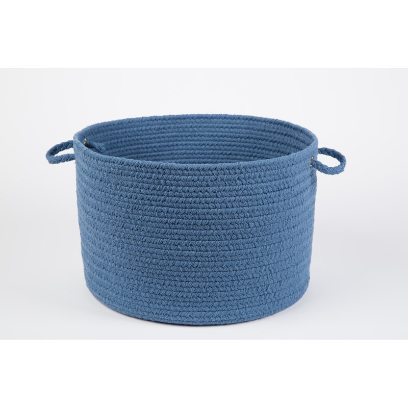 August Grove® Smyth Fabric Decorative Basket, Marina Blue
