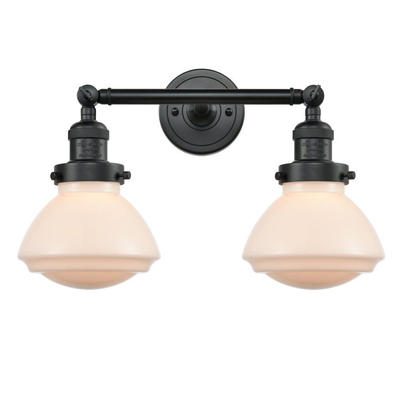 Éclairage pour salle de bain 2 lumières Chesterville, Ampoule DEL 6 watts Vinage, Blanc mat, Noir mat