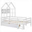 Lit plateforme en bois avec garde-corps et tiroir-398593610