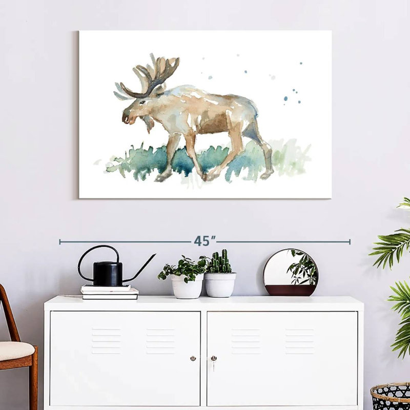 Brampt Watercolor Moose, 26" H x 39" W