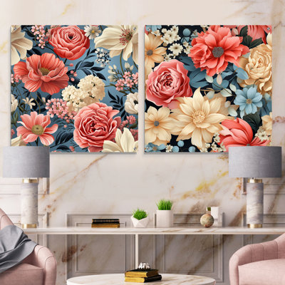 Gaona - Floral Acrylic Wall Art Glass Set Of 2