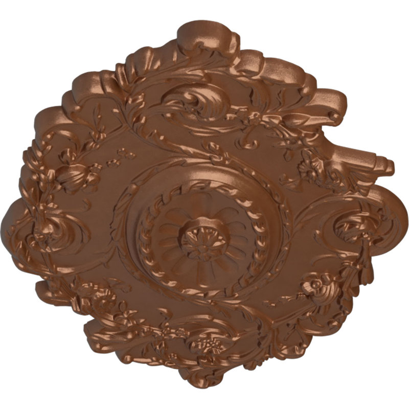 Médaillon de plafond l 30 1/2 po x H 20 po x P 1 1/2 po, Cuivre poli