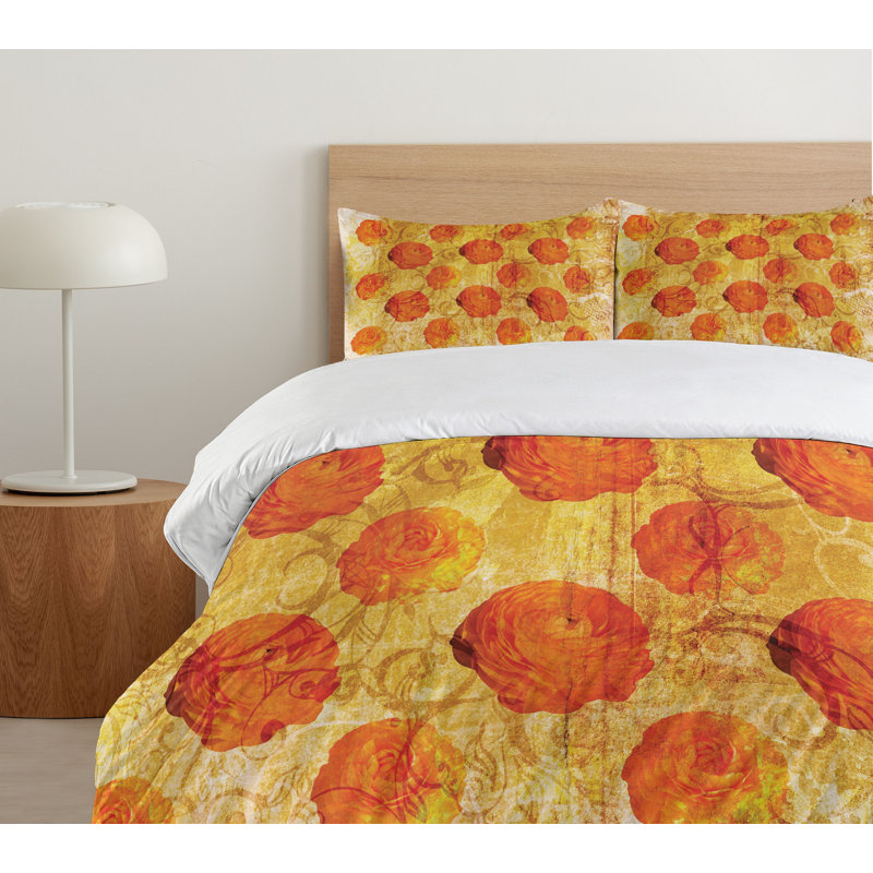 French Country Polyester Floral Duvet Cover, King Duvet Cover + 2 Pillow Sham