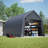 Portable Instant Garage 13X20 FT, Enclosed Carport With Extra-High Density Cover & Steel Frame, Roll-Up Door, All-Weather Protection For Truck, Boat, RV, Silver Gray