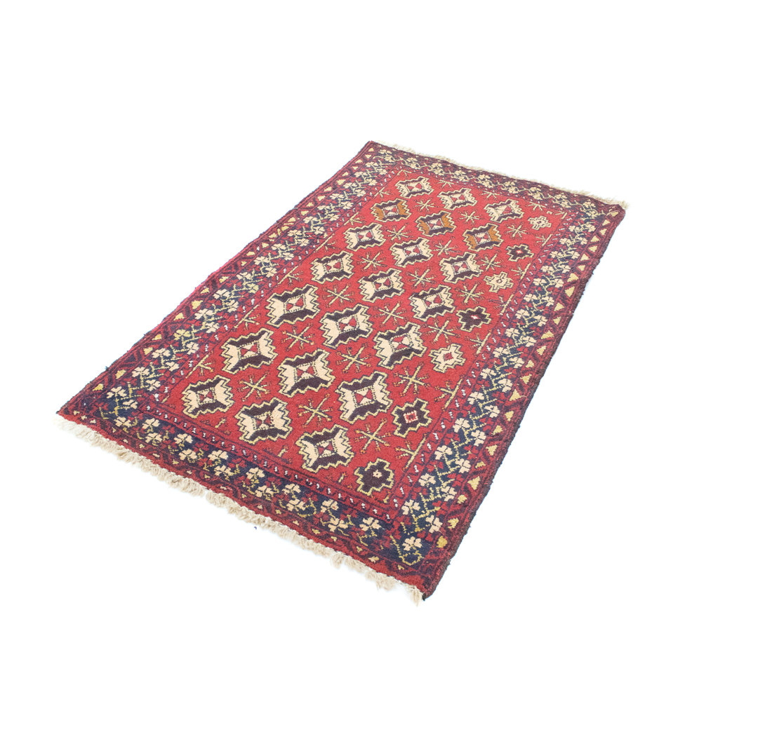Hand Knotted Wool Red Indoor/Outdoor Rug