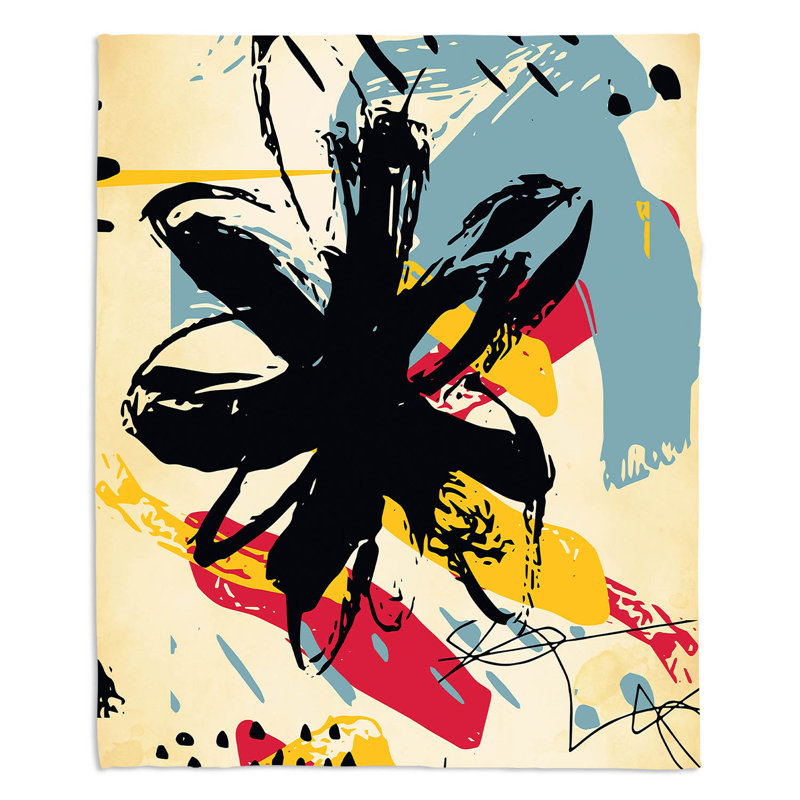 Couverture sherpa doux pour fleurs graffitis 2, l 51 po x L 60 po