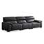 Canapé modulaire noir en similicuir-129020879