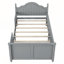 Lit simple pour enfants, lit plateforme simple en bois avec tête de lit, pied de lit et garde-corps de sécurité-418583902-418583901