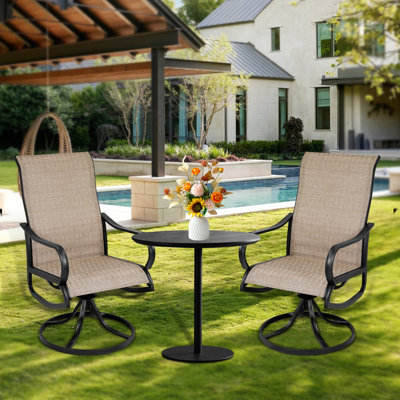 high back aluminum patio chairs