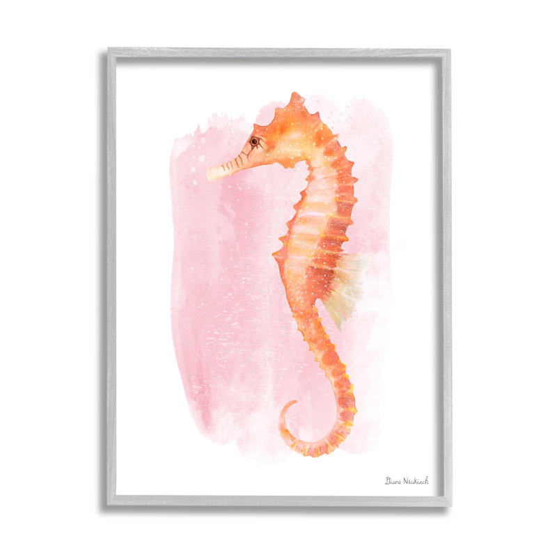 Doux hippocampe orange moucheté, H 30 po x l 24 po x P 1,5 po, Estampe numérique Farmhouse
