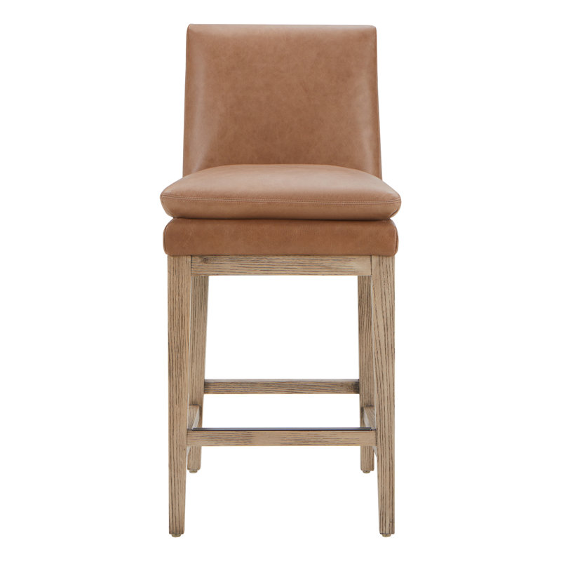 Bethea Genuine Leather Counter Stools, 3, Marseille Saddle