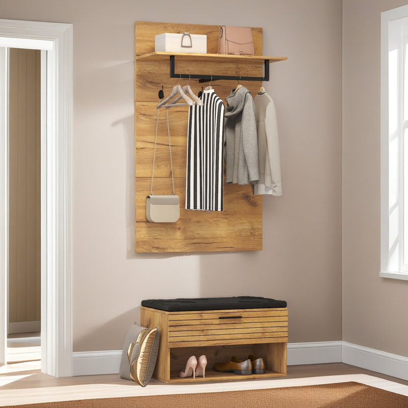 Armoire à chaussures de couloir, portemanteau moderne avec 3 crochets et porte-manteau pour le vestibule