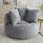 Large Padding Bean Bag With 3 Pillows & Stripes, Corduroy Fabric Chair with Filler, 5 Colors, Stuffed Accent Sofa Lounge Floor Sofa for Gaming, Reading-1453353091