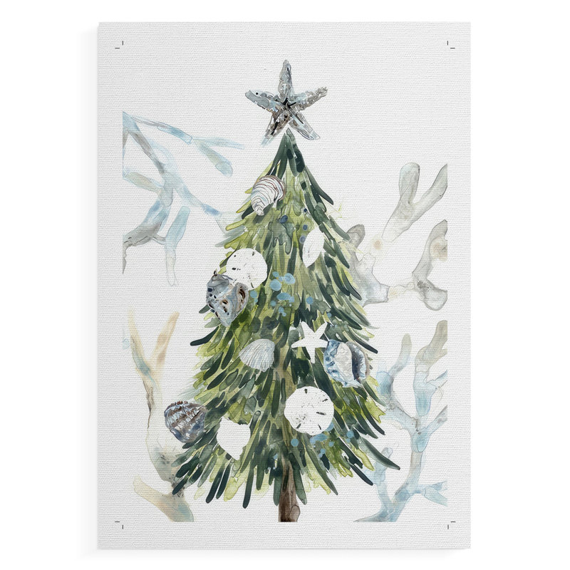Coastal Christmas Shell Collection B - Impression sur toile seulement - NON-CADRE, H 12 po x l 8 po