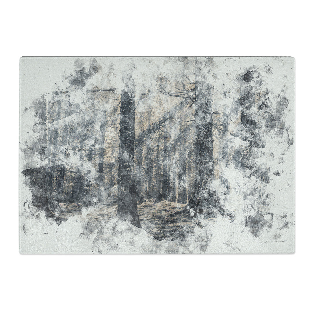 Tempered Glass Pine Tree Forest Chopping Board