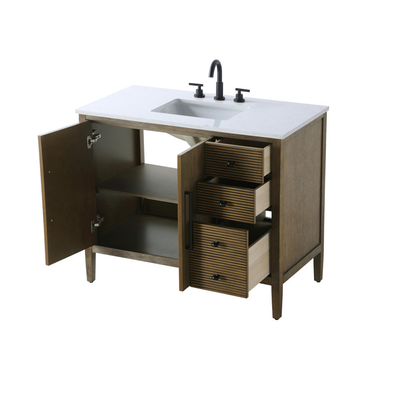 42 inch Single Bathroom Vanity, Hazel Oak
