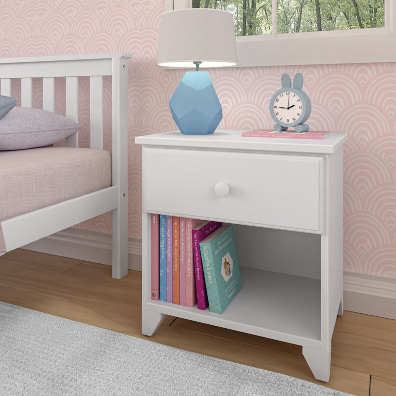 Johann Nightstand with 1 Drawer, White