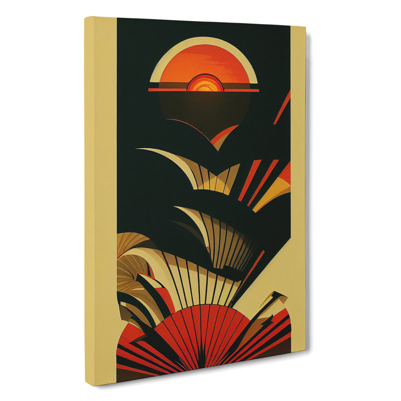Retro Sunset Art No.1 - Wrapped Canvas, 50cm H x 35cm W x 3cm D