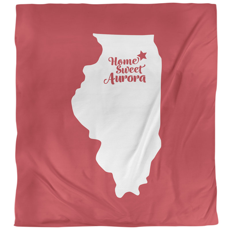 Housse de couette simple aurora Illinois, Housse de couette pour grand lit, Rouge, Microfibre
