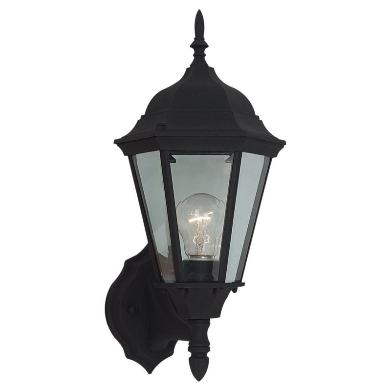Bakersville One Light Outdoor Wall Lantern from Generation Lighting , Black, 100W A-19 Medium