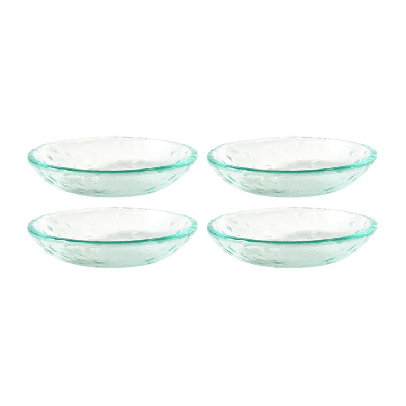 Diamètre de la vaisselle en verre: H 8,5 po: l 1,75 po Bol rond en verre transparent (ensemble de 4)