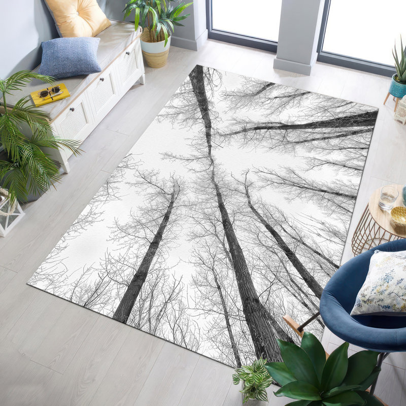 Exquisite Floral Pattern With Pile Soft Type Printed Rug Perfect for Adding a Touch of Elegance to Your Living Room or Bedroom Decor